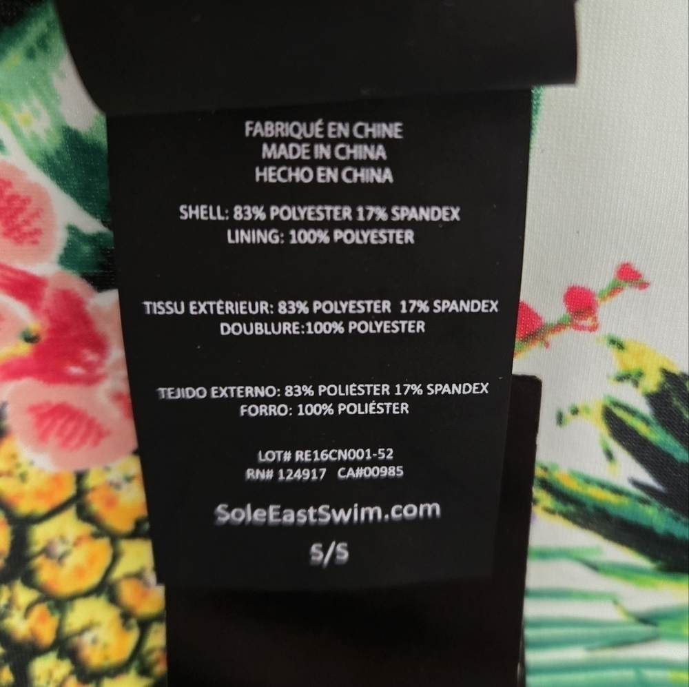 Sole East Cali Bikini Bottom Tropical Pineapple Yellow Green S - Picture 8 of 10